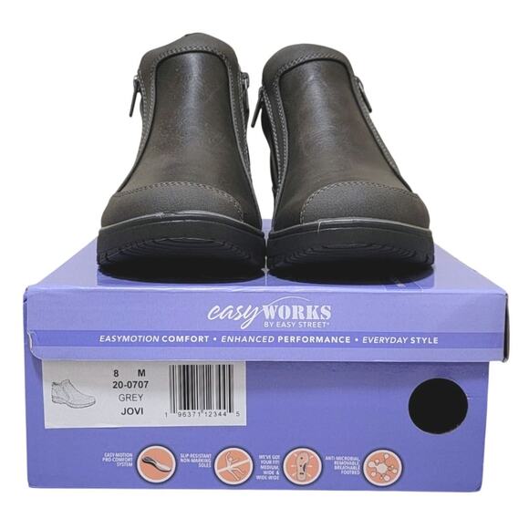 Easy Works by Easy Street Women Jovi Comfort Ankle Booties Size US 8M Grey - Picture 5 of 5